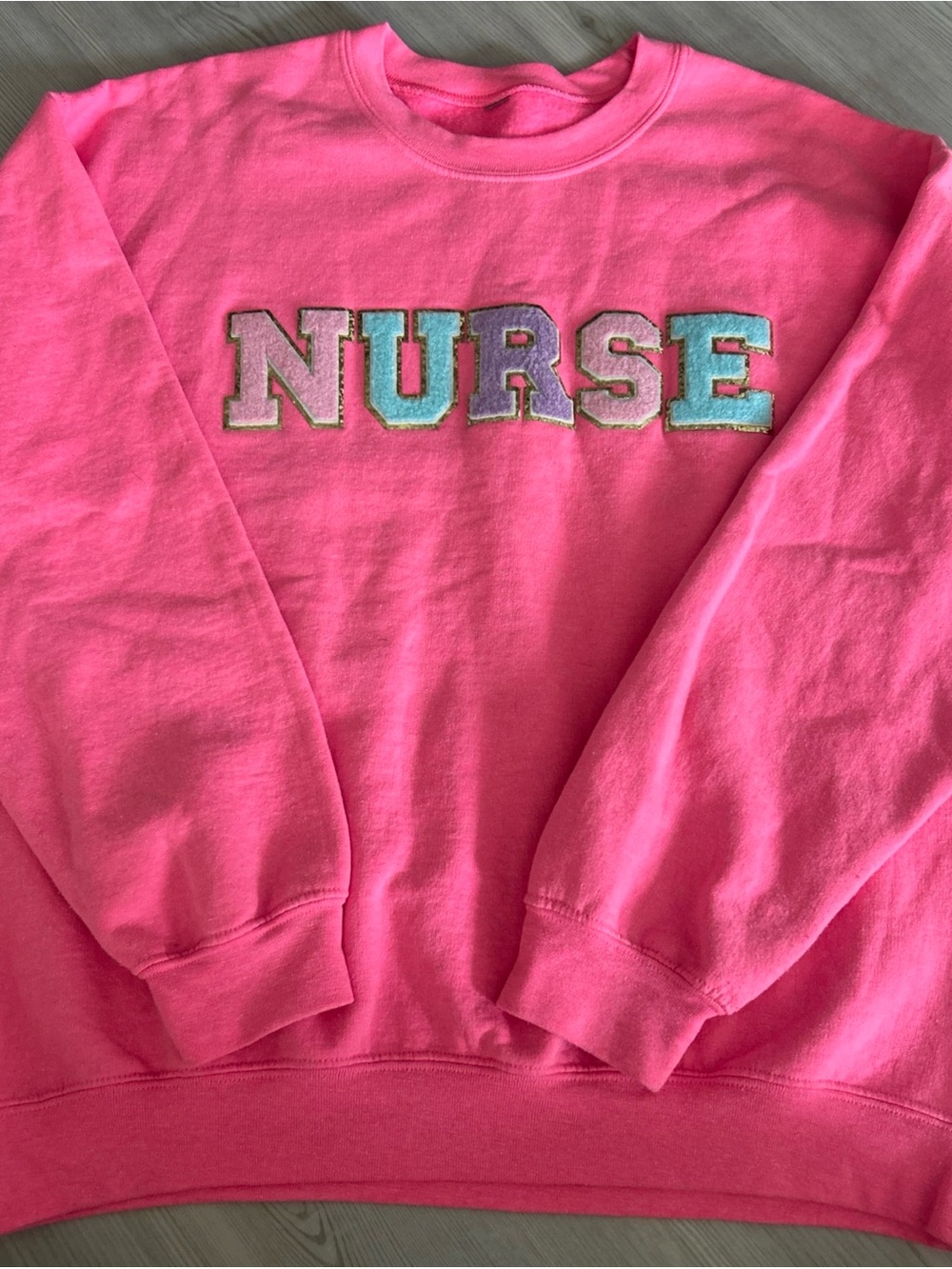 Nurse Patch Crewneck Sweatshirt - Pink
